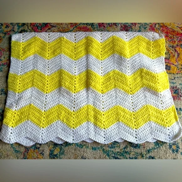 Crochet Chevron Throw Blanket - Picture 1 of 2